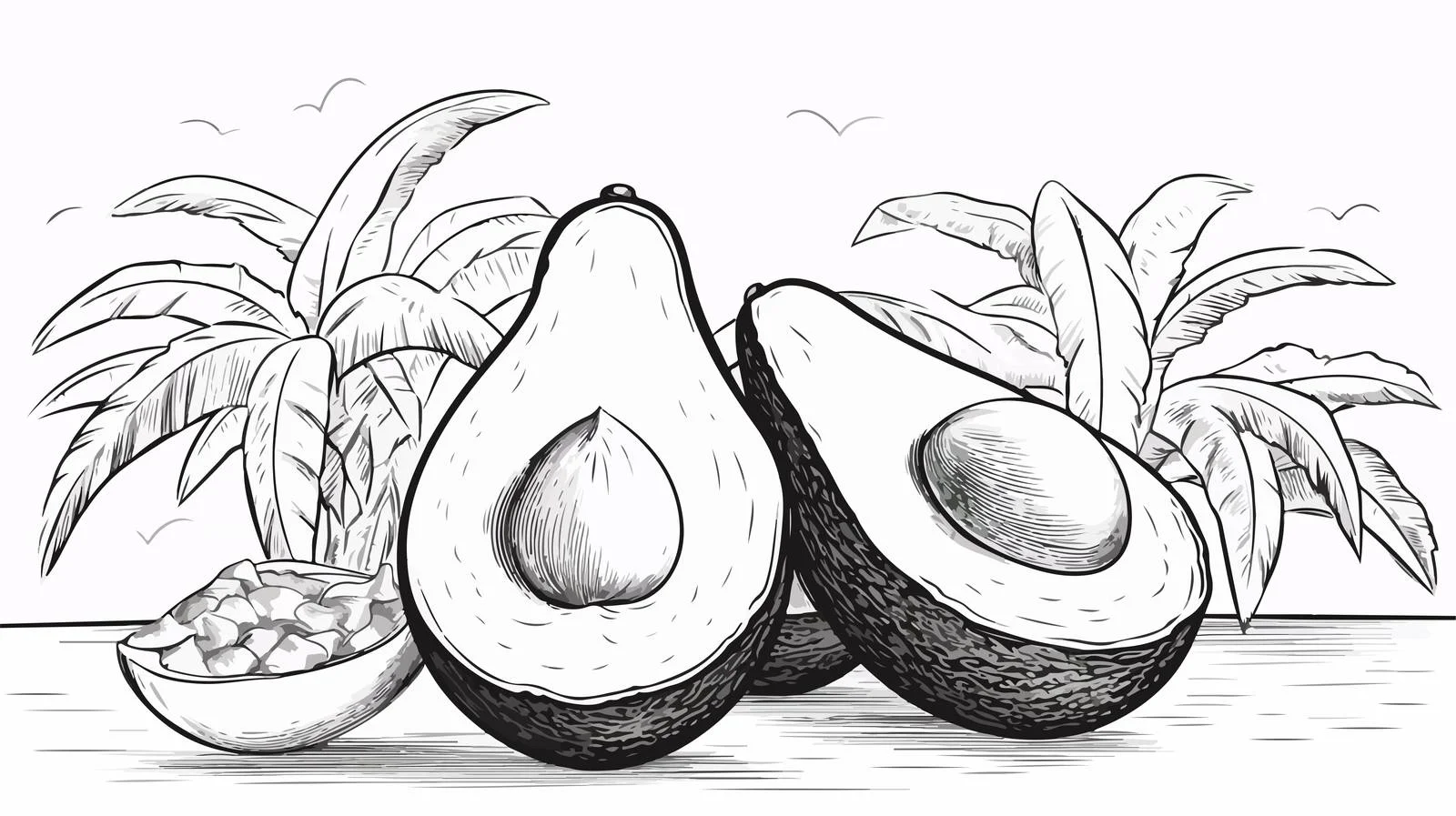 Cartoon Avocado Illustration — free download from Dotvec