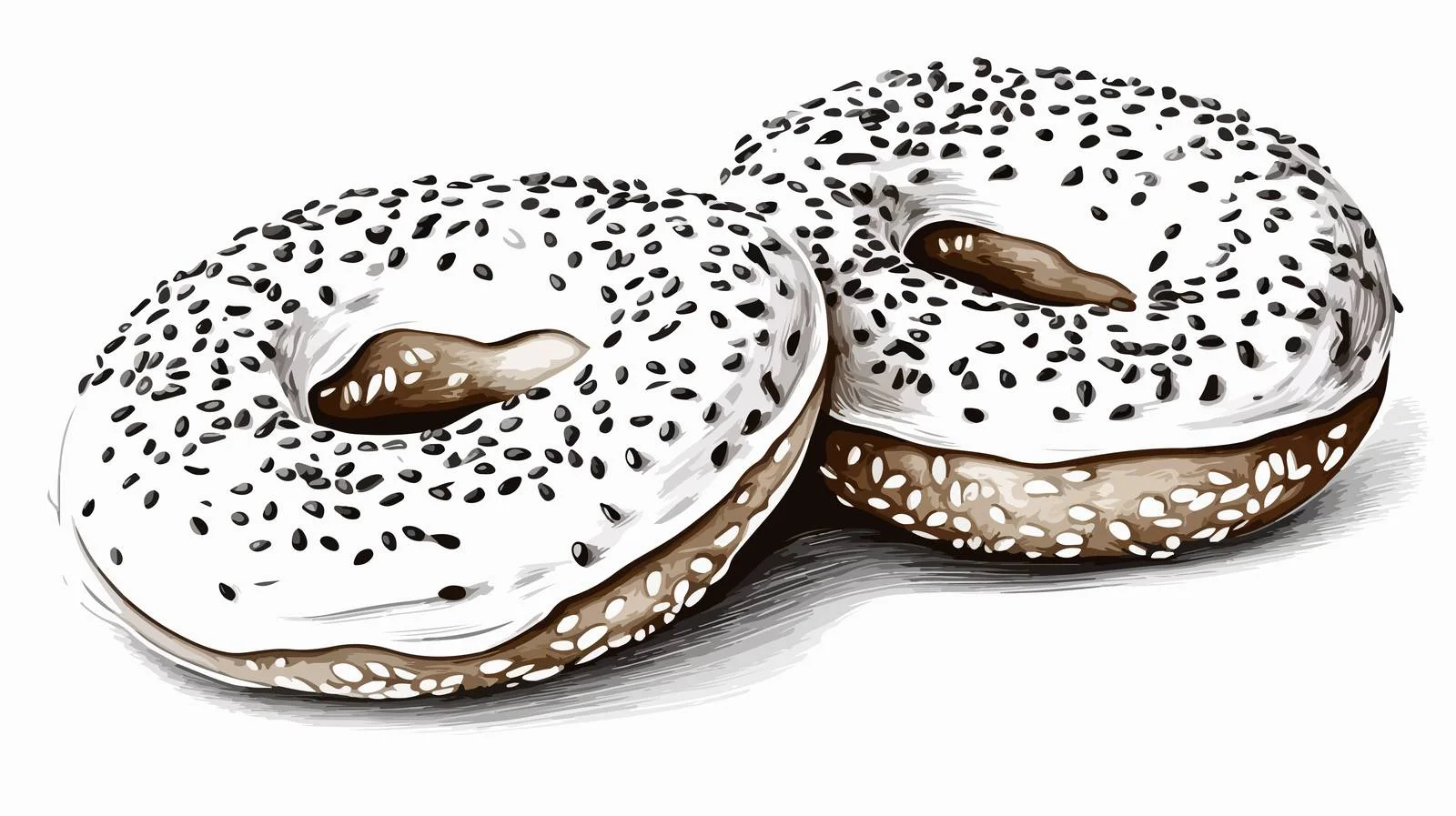 Hand-drawn Bagel Cartoon Illustration – free bagel image from Dotvec