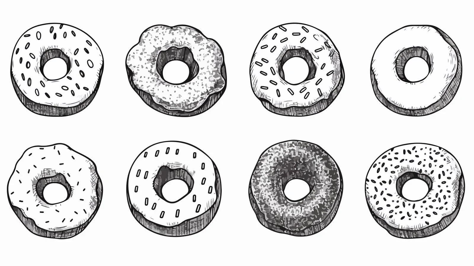 Hand-drawn Cartoon Bagel Illustration – free bagel image from Dotvec