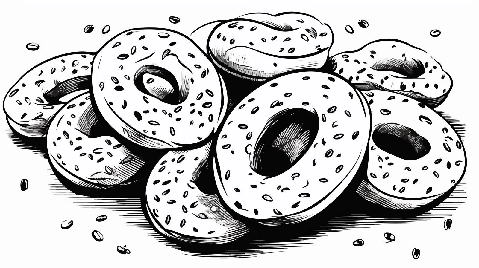 Whimsical Bagel Cartoon Illustration – free bagel image from Dotvec