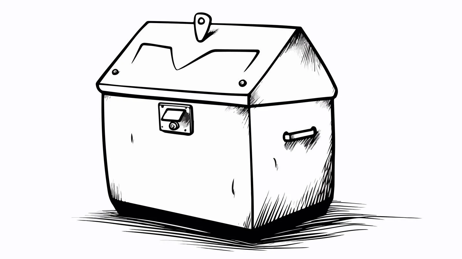 Cartoon Ballot Box Sketch — free download from Dotvec