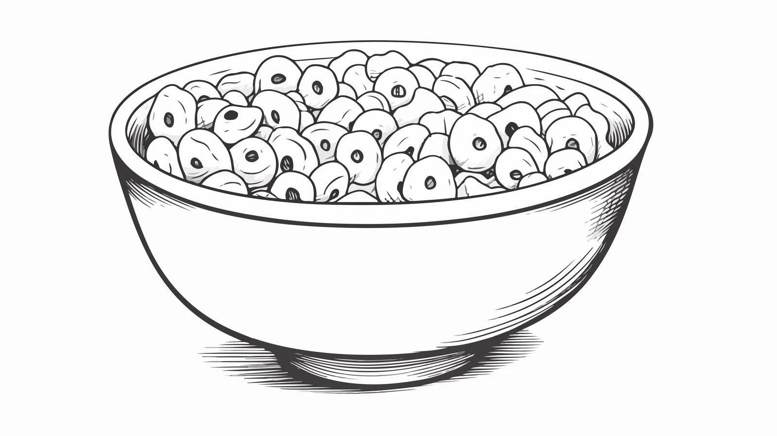 Whimsical Cereal Bowl Sketch — free download from Dotvec