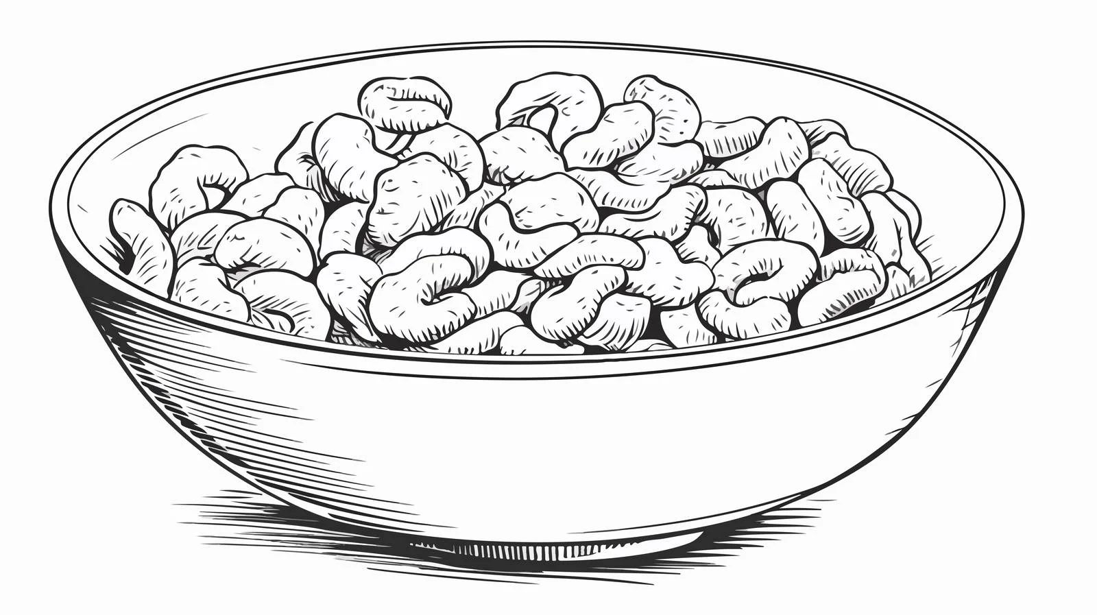 Whimsical Cereal Bowl Sketch — free download from Dotvec