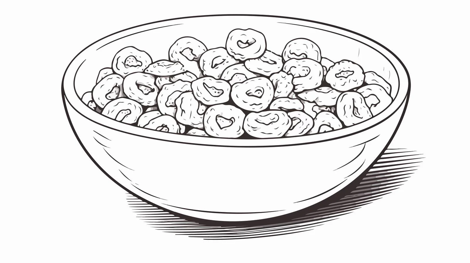 Cartoon Cereal Bowl Sketch — free download from Dotvec