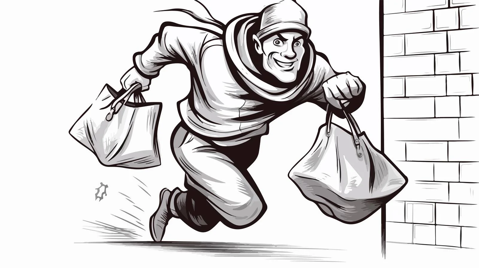 Cartoon Burglar Illustration — free download from Dotvec