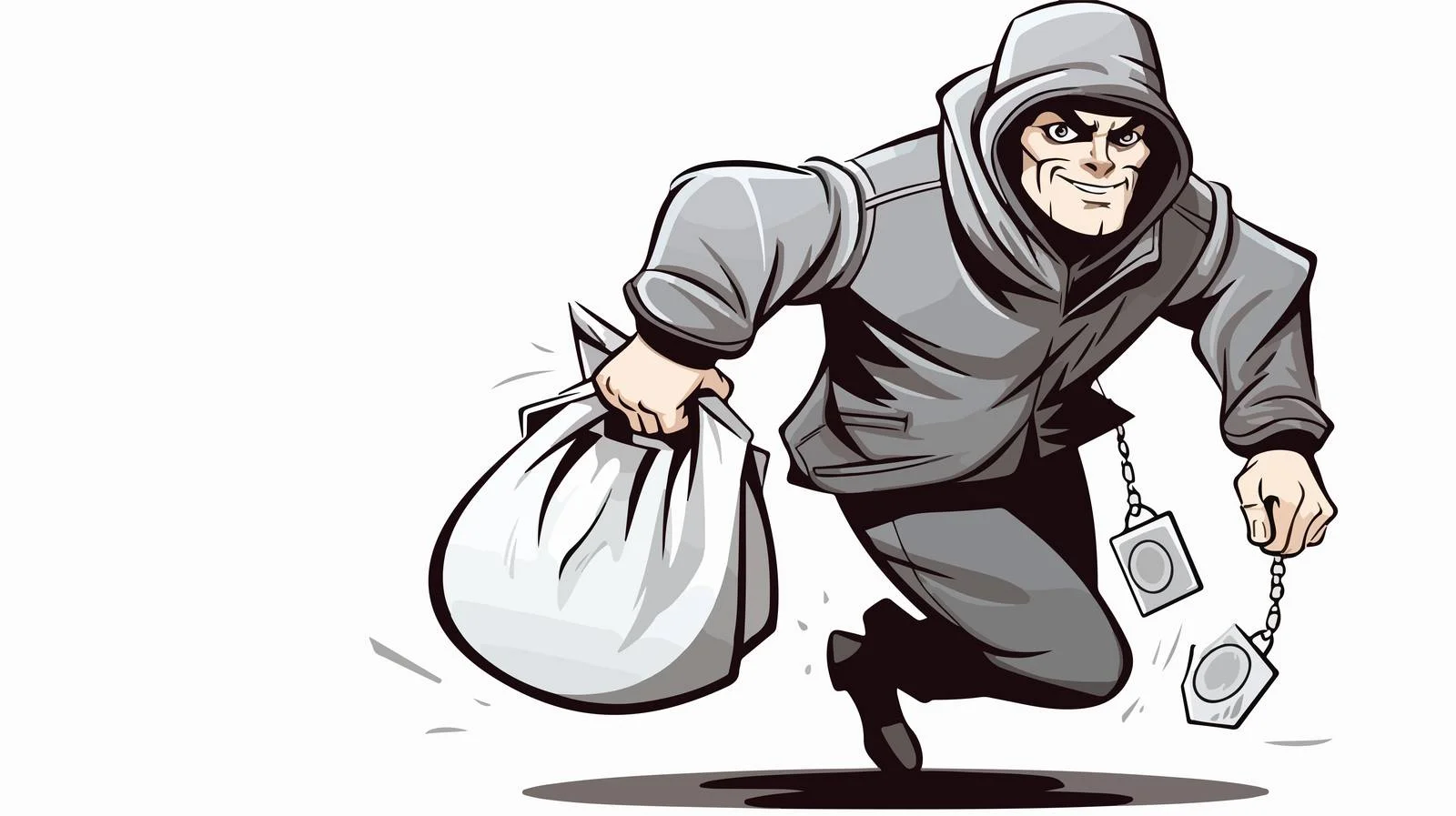 Cartoon Burglar Sketch — free download from Dotvec