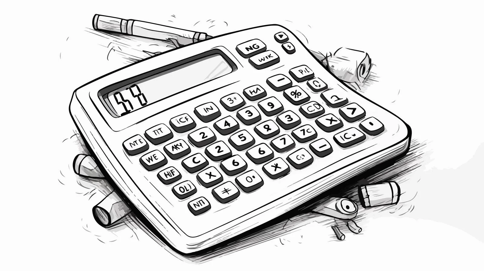 Cartoon Calculator Illustration — free download from Dotvec