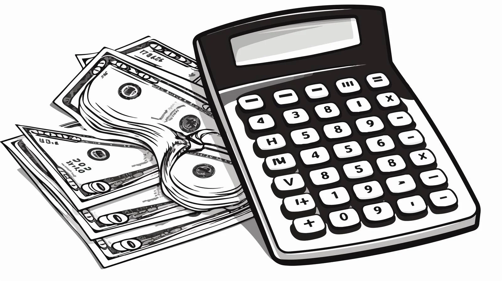 Cartoon Calculator Sketch — free download from Dotvec