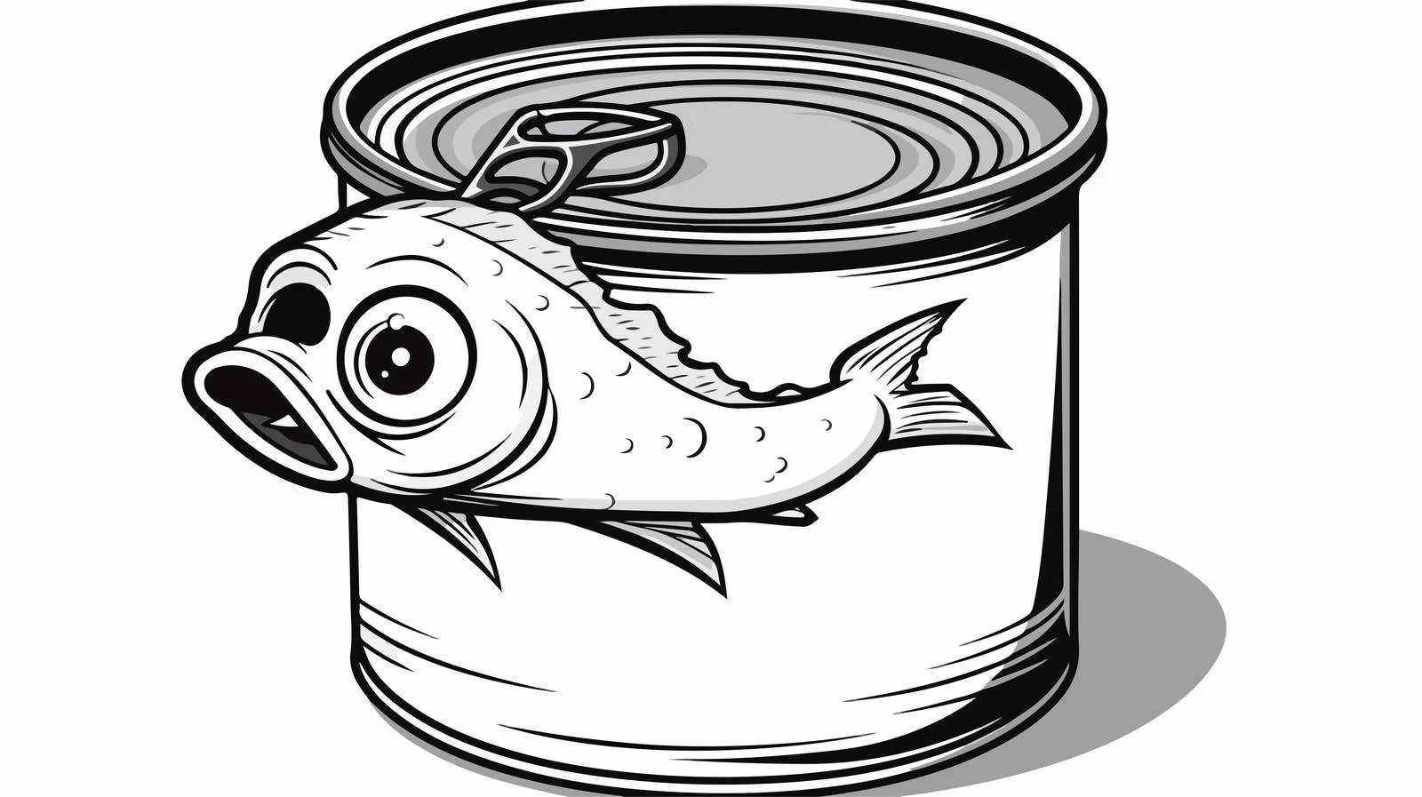 Cartoon Tuna Can Sketch — free download from Dotvec