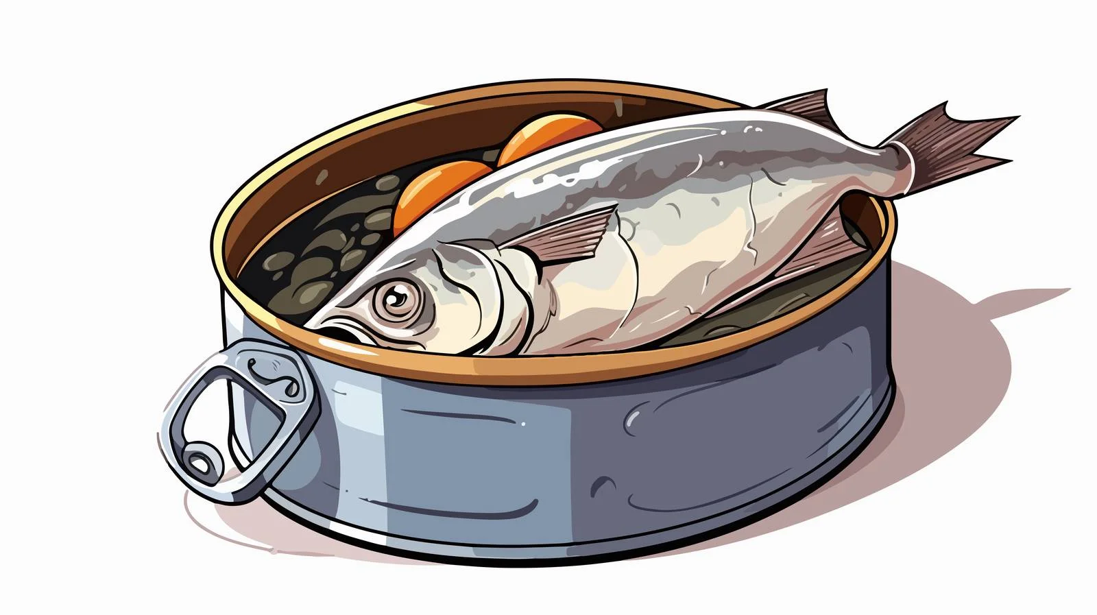 Whimsical Tuna Can Illustration — free download from Dotvec