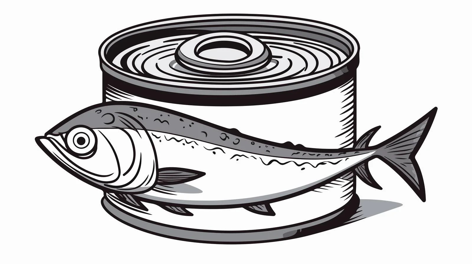Hand-drawn Tuna Can Illustration — free download from Dotvec