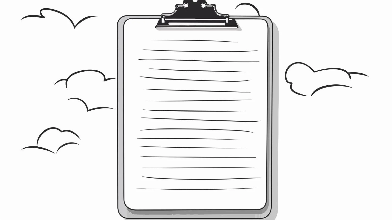 Cartoon Black and White Clipboard – free oar image from Dotvec