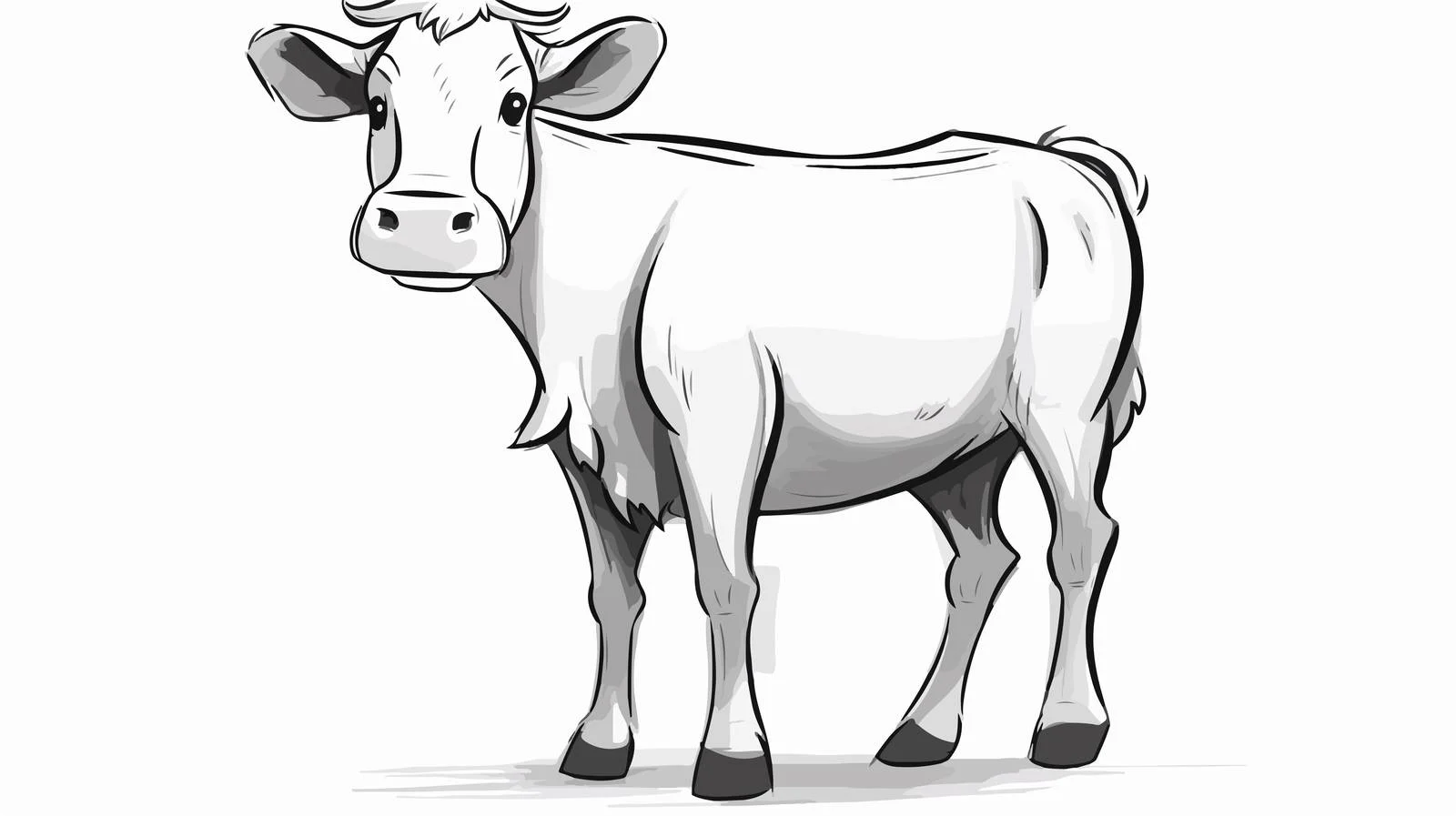 Whimsical Cow Drawing — free download from Dotvec