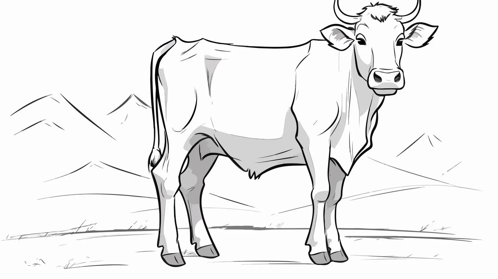 Charming Cow Cartoon Illustration — free download from Dotvec