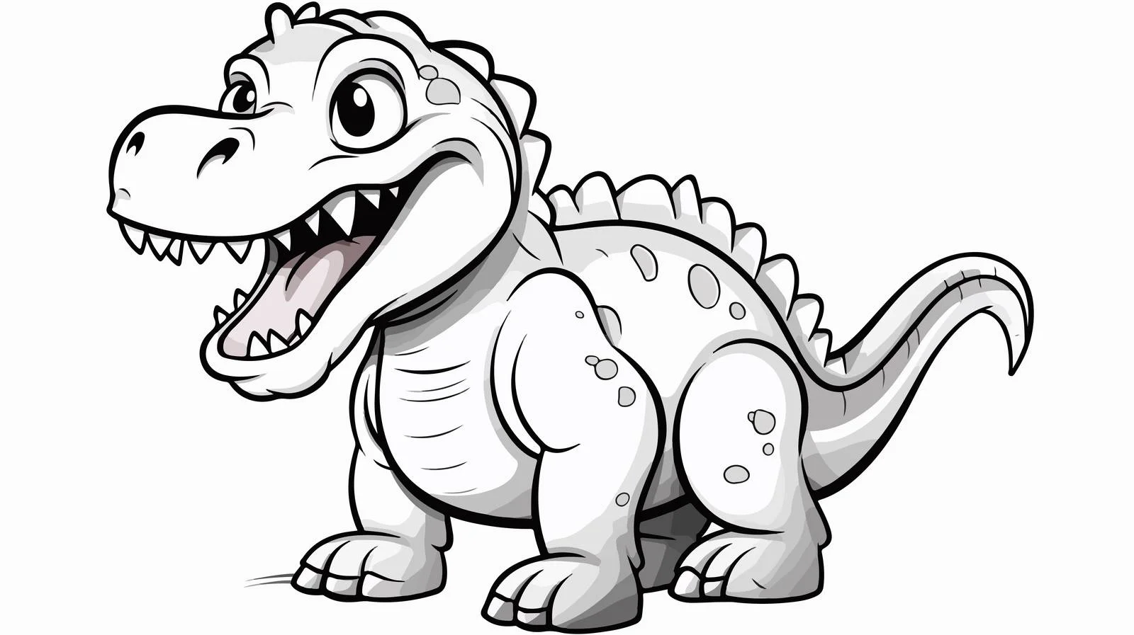 Friendly Cartoon Dinosaur Drawing — free download from Dotvec