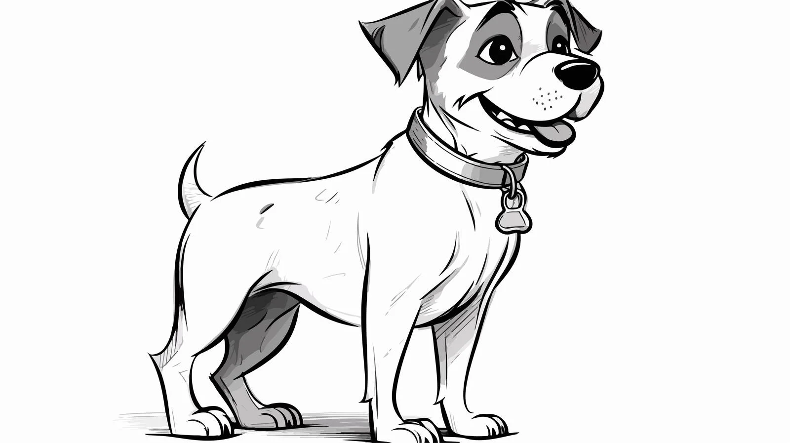 Charming Cartoon Dog with Collar — free download from Dotvec