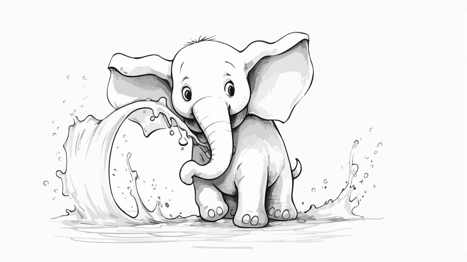Whimsical Elephant Sketch — free download from Dotvec