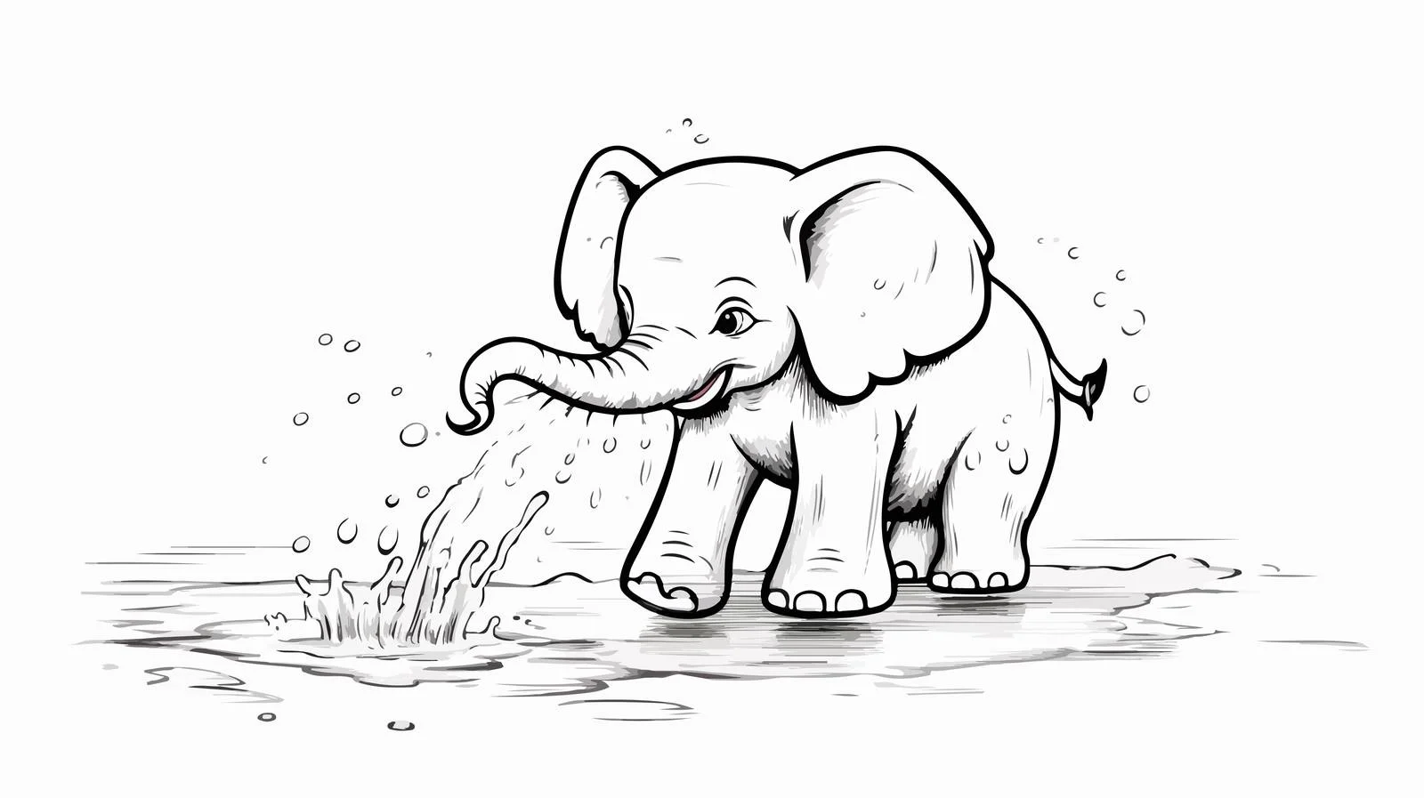 Whimsical Elephant Cartoon Art — free download from Dotvec