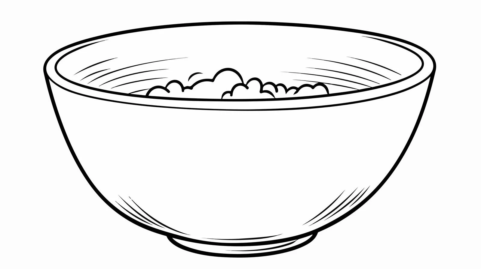Cartoon Empty Cereal Bowl Sketch — free download from Dotvec