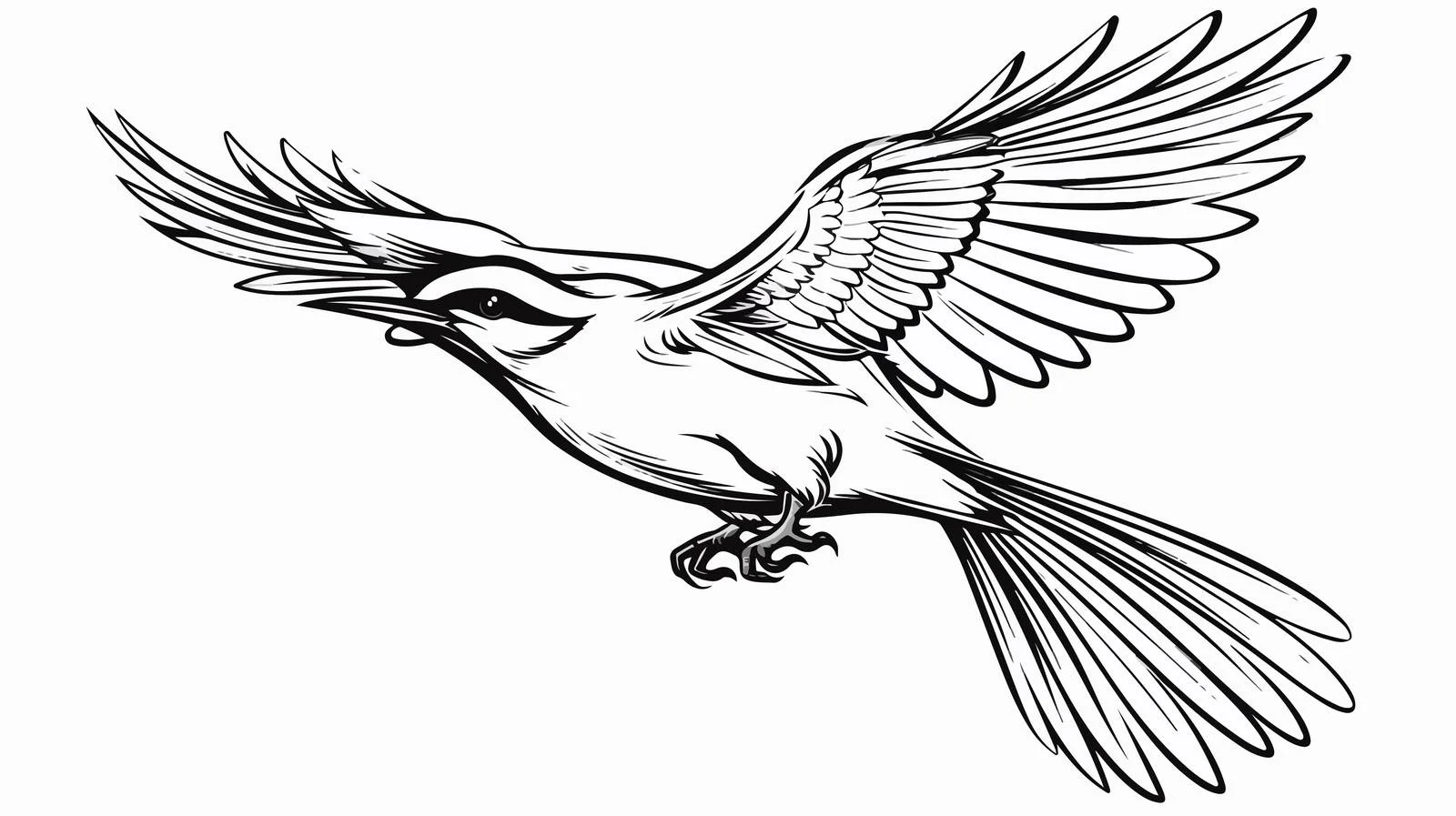 Whimsical Flying Bird Illustration — free download from Dotvec