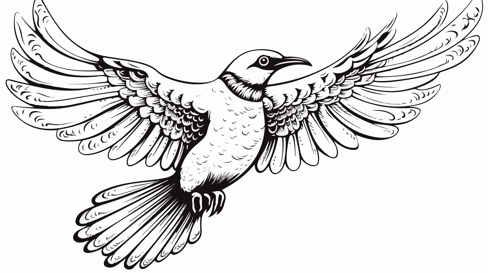 Flying Bird Cartoon Illustration — free download from Dotvec