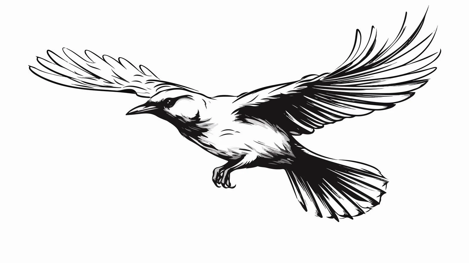Flying Bird Cartoon Illustration — free download from Dotvec