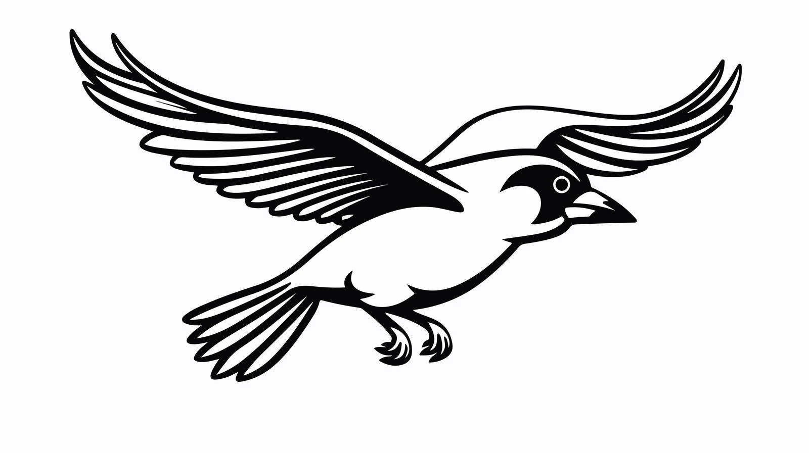 Whimsical Flying Bird Sketch — free download from Dotvec