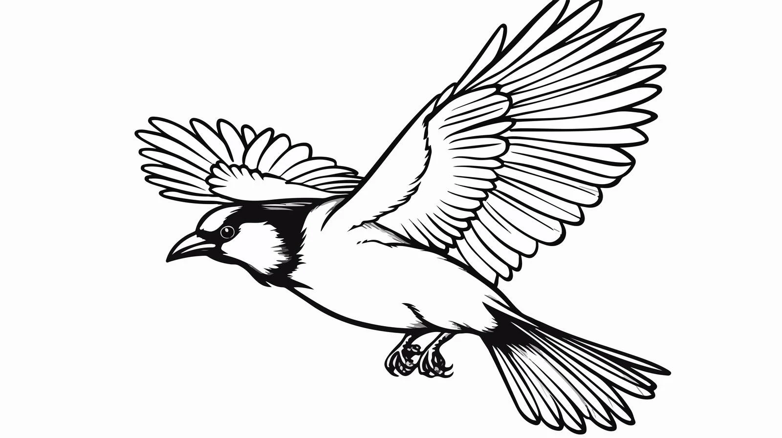 Whimsical Flying Bird Illustration — free download from Dotvec