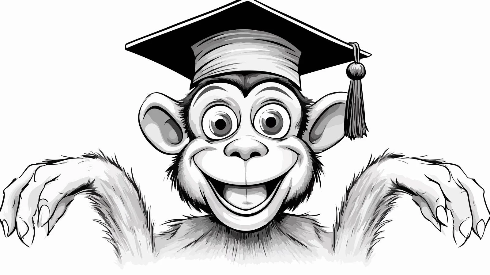 Graduate Monk Cartoon Illustration — free download from Dotvec