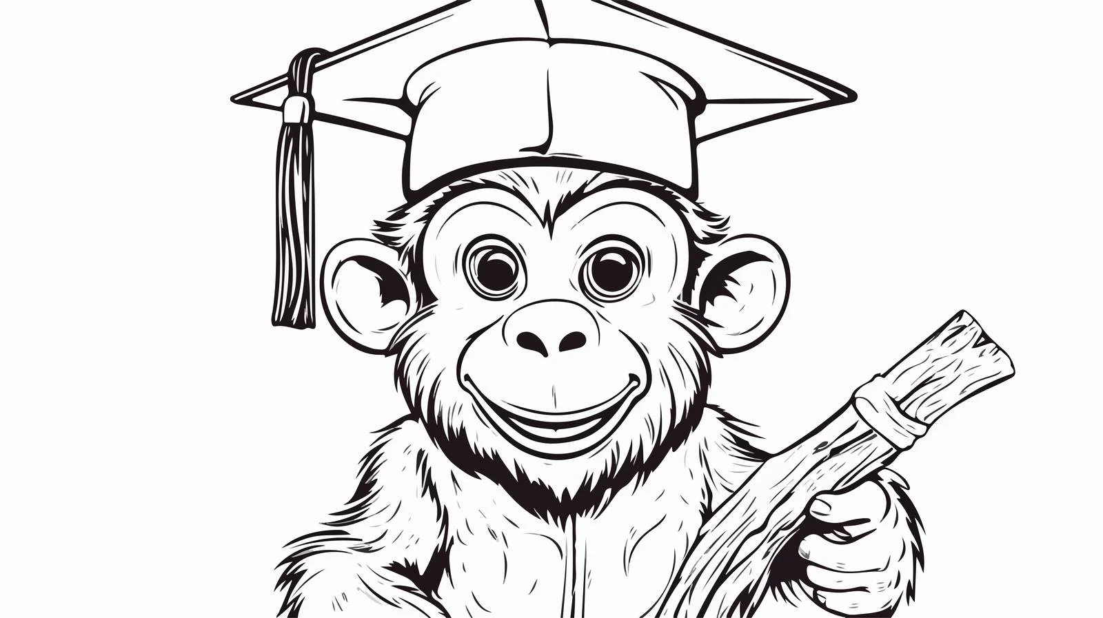 Graduate Monk Cartoon Illustration — free download from Dotvec