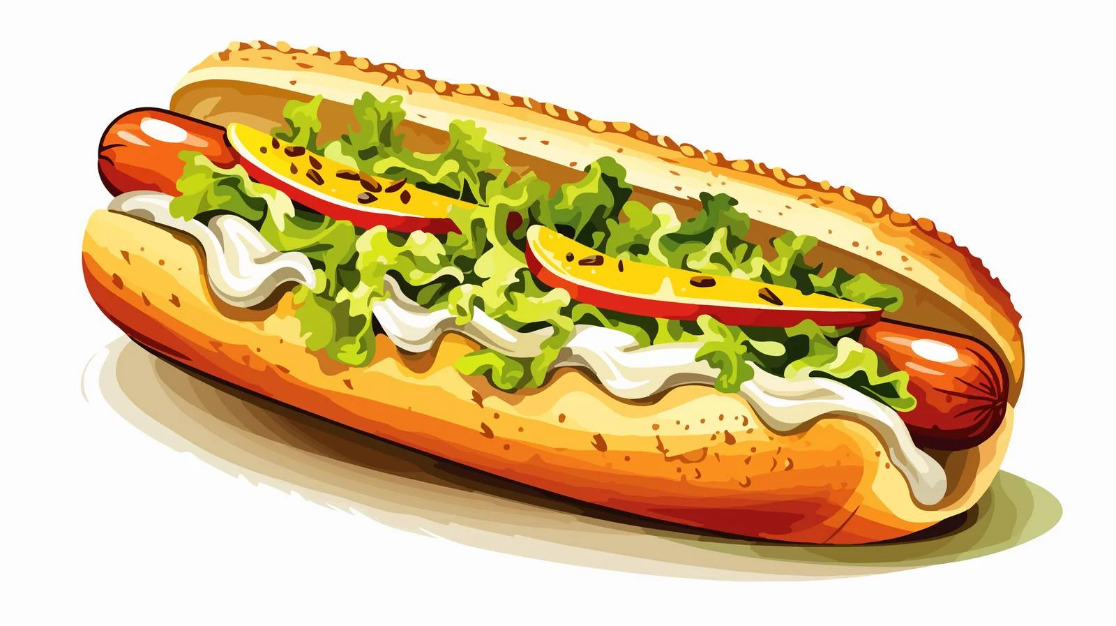 Cartoon Hotdog Illustration — free download from Dotvec