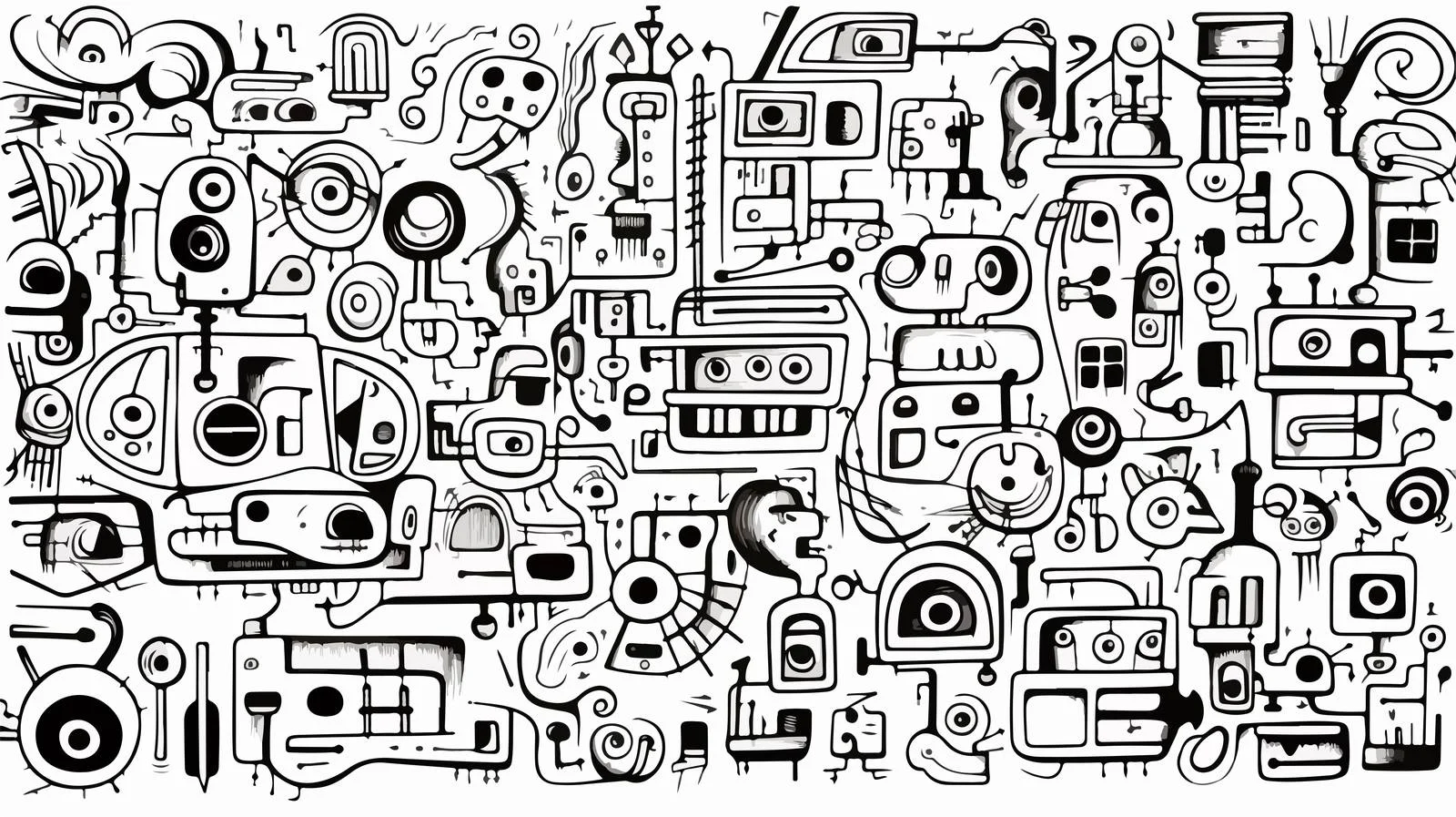 Black and White Cartoon Jigsaw Piece — free download from Dotvec