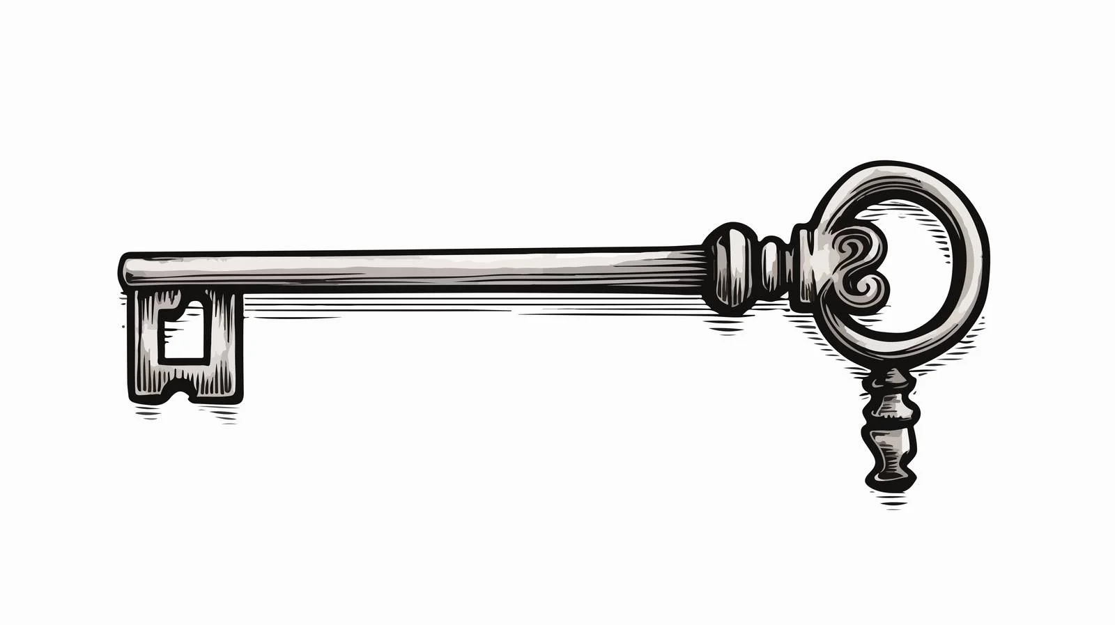 Hand-Drawn Cartoon Key Illustration — free download from Dotvec