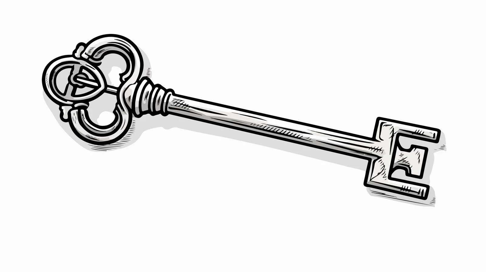 Hand-drawn Cartoon Key Illustration — free download from Dotvec