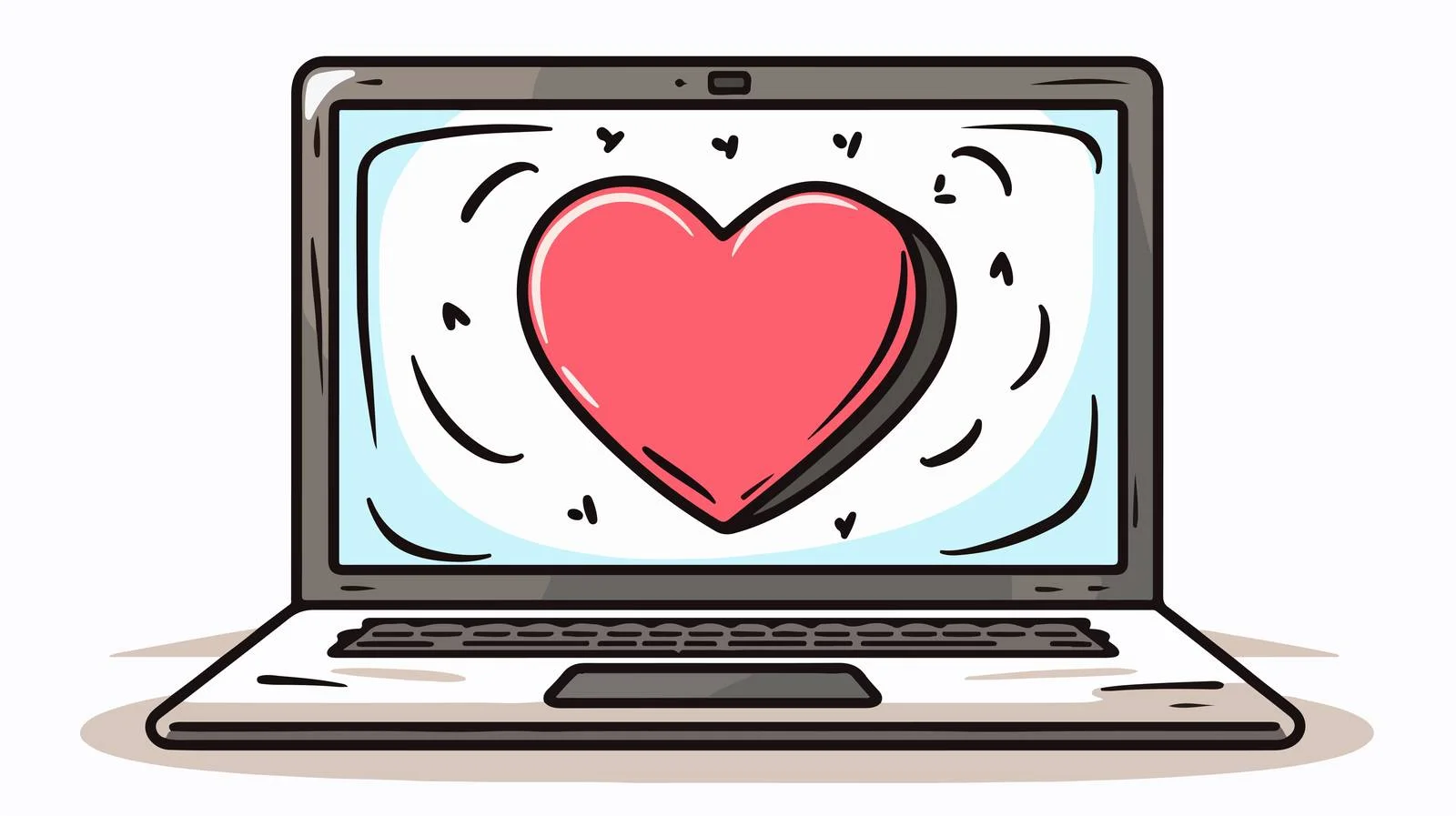 Quirky Laptop Cartoon Drawing — free download from Dotvec