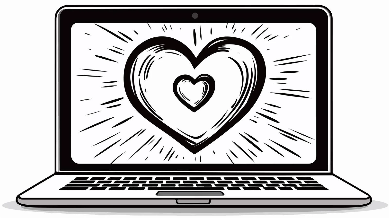 Cartoon Laptop Sketch — free download from Dotvec