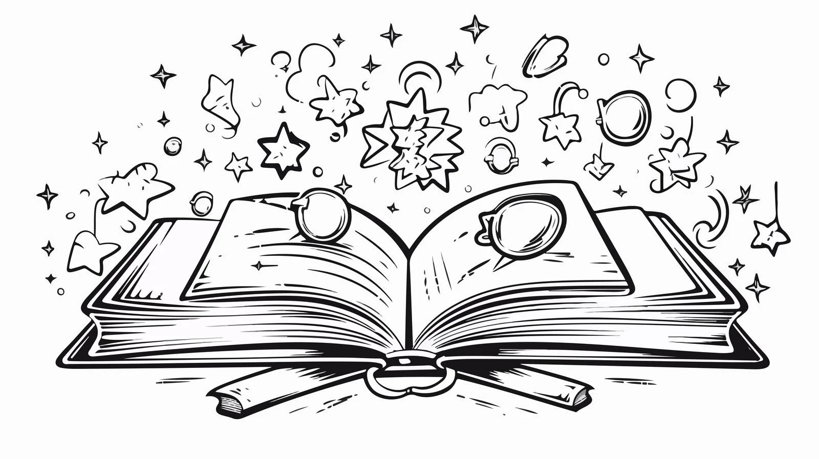 Black & White Learn Symbol Sketch — free download from Dotvec