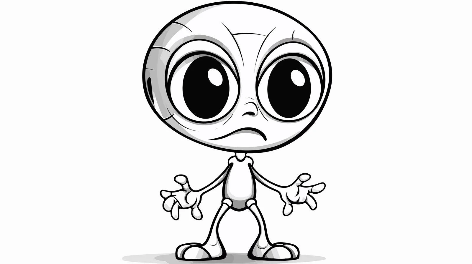 Quirky Little Alien Cartoon Drawing — free download from Dotvec