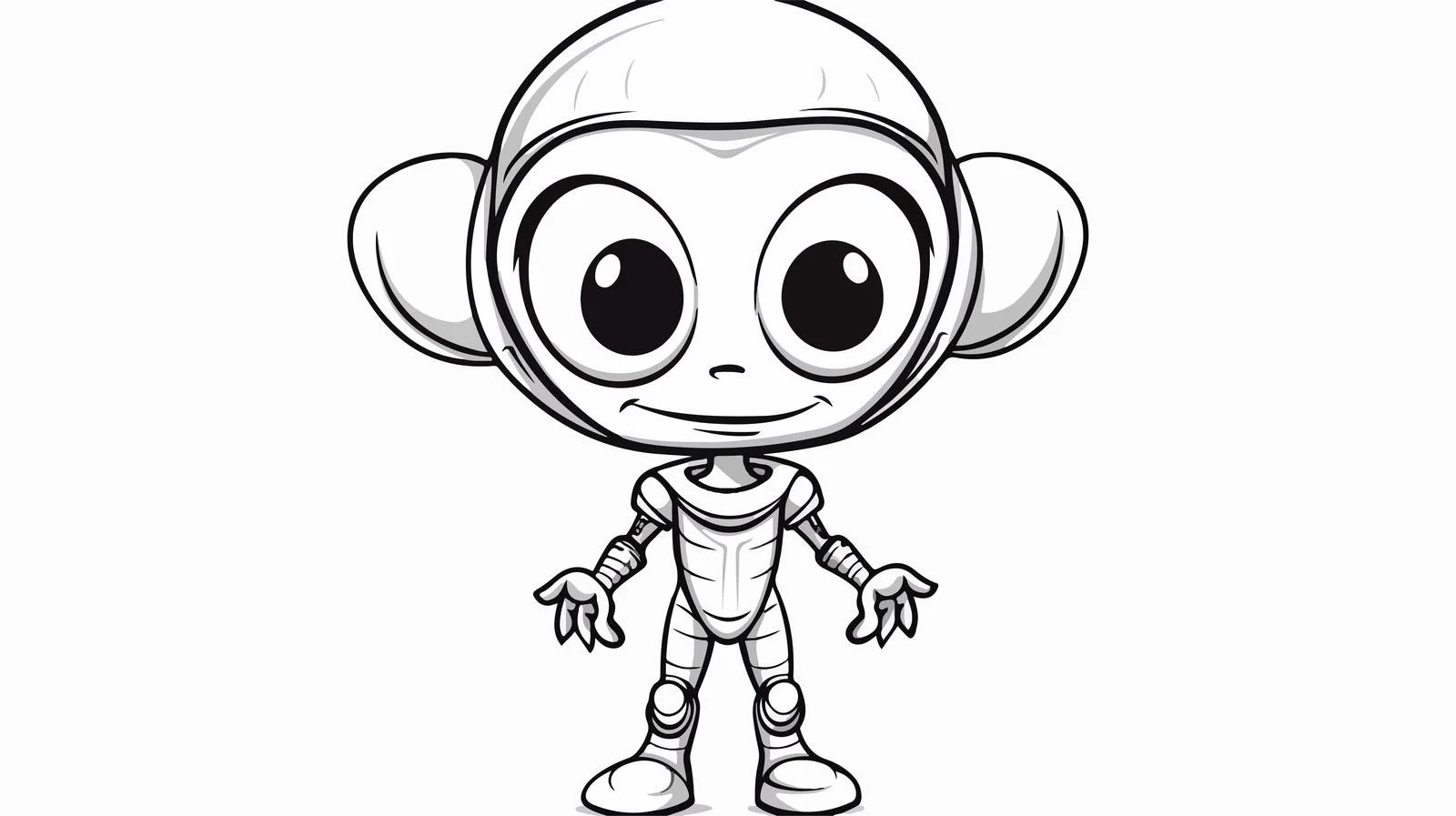 Cute Cartoon Alien Character Drawing — free download from Dotvec