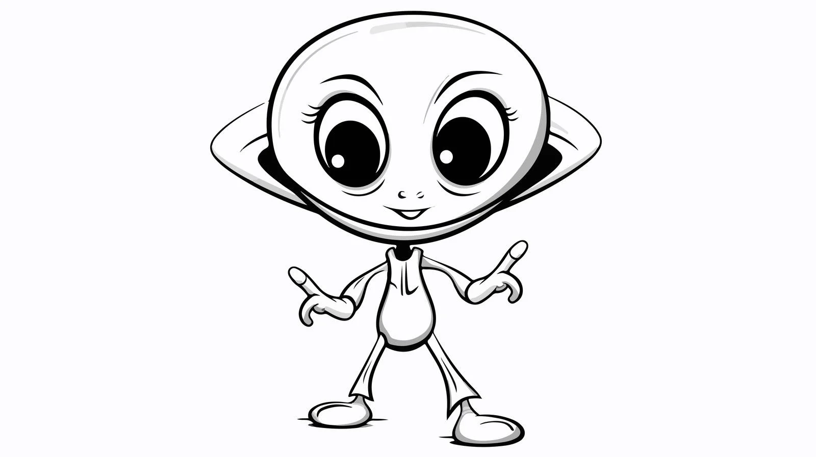Cute Alien Cartoon Drawing — free download from Dotvec