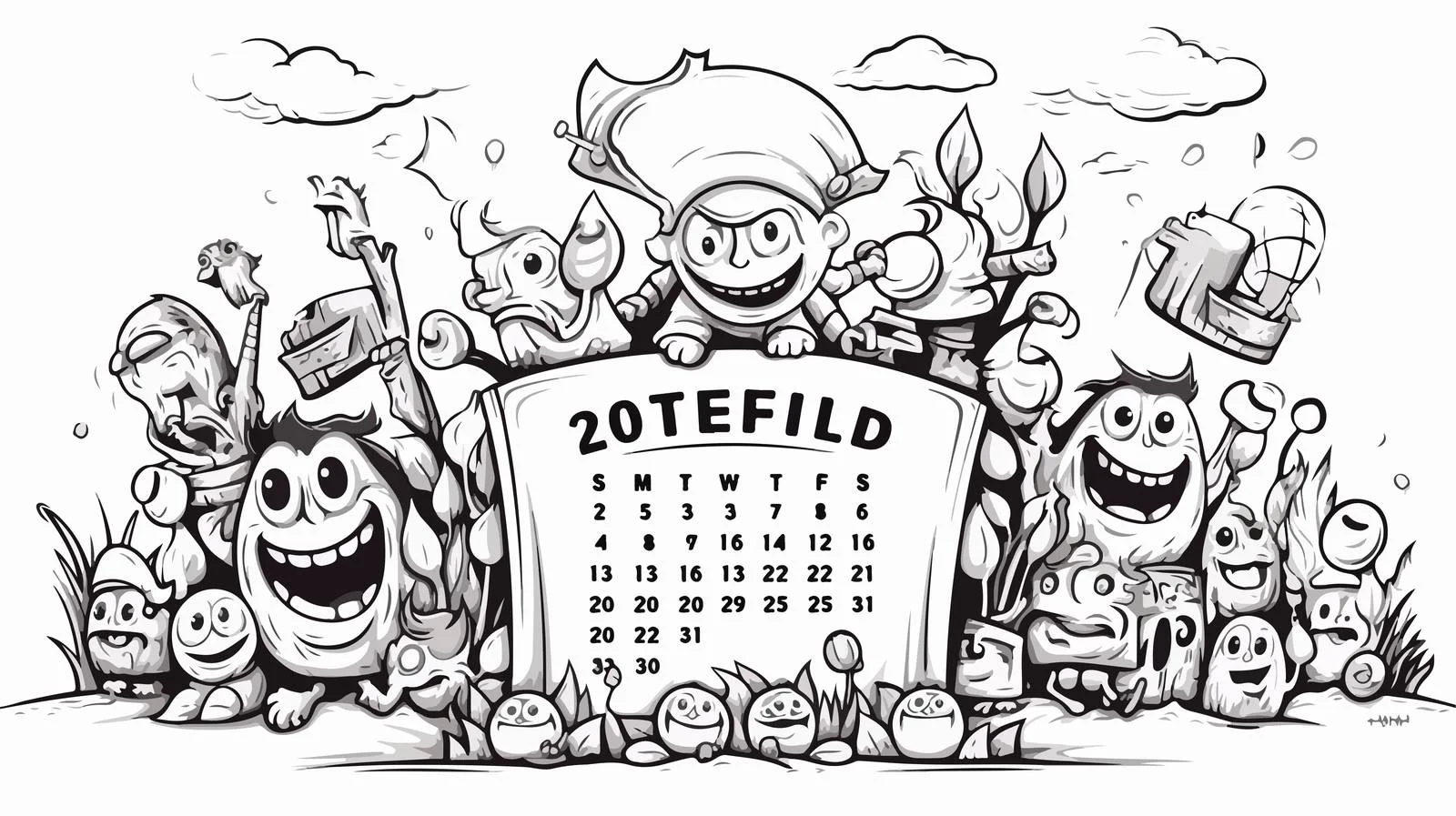 March Calendar Cartoon Drawing — free download from Dotvec