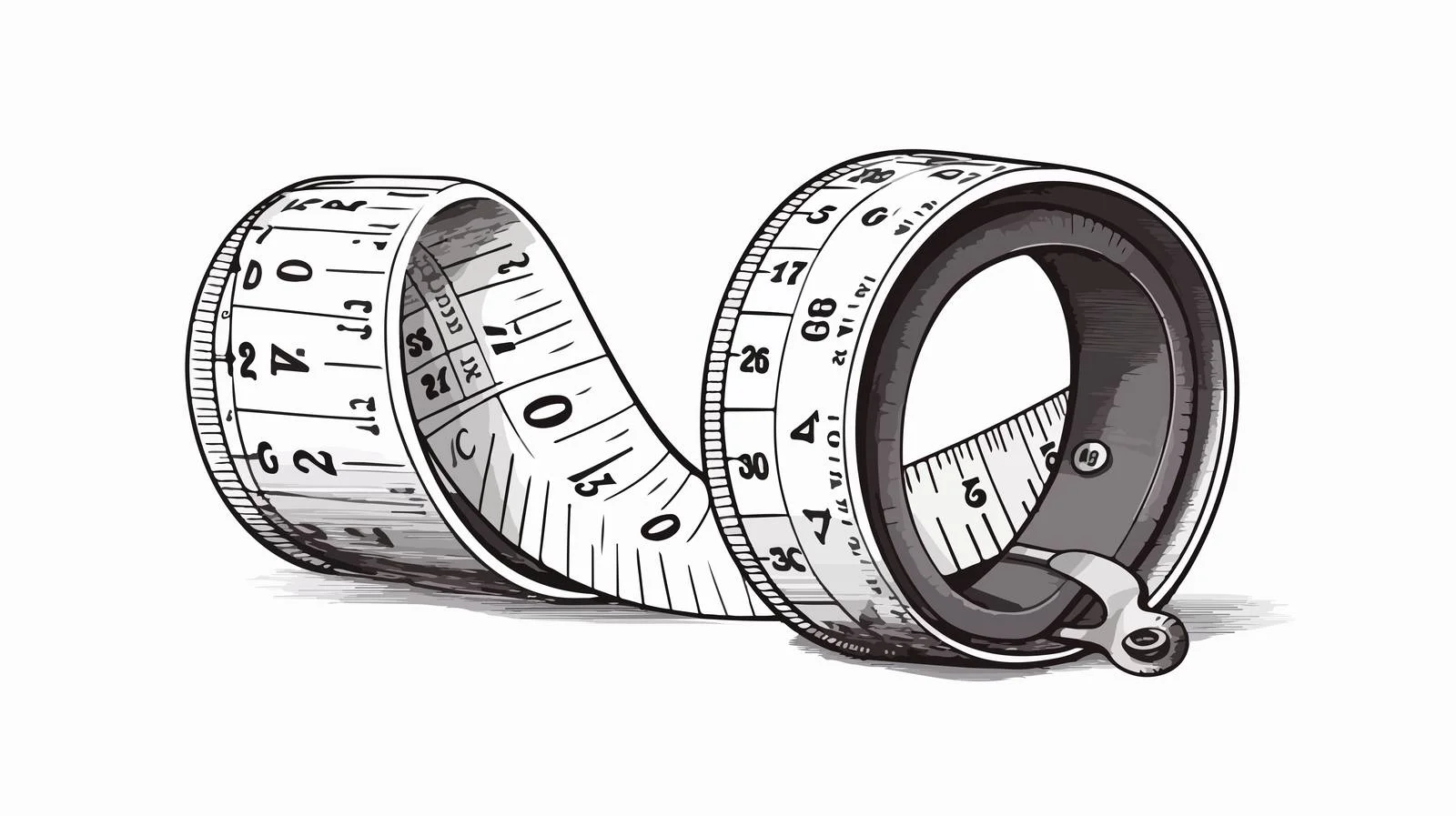 Hand-drawn Cartoon Measuring Tape — free download from Dotvec