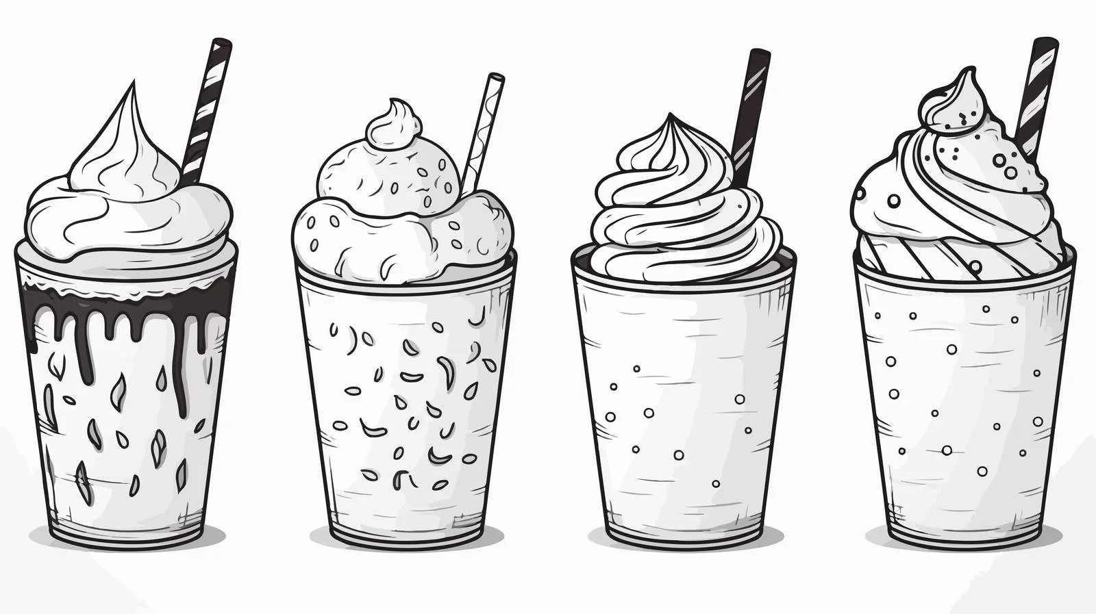 Whimsical Milkshake Cartoon Sketch — free download from Dotvec