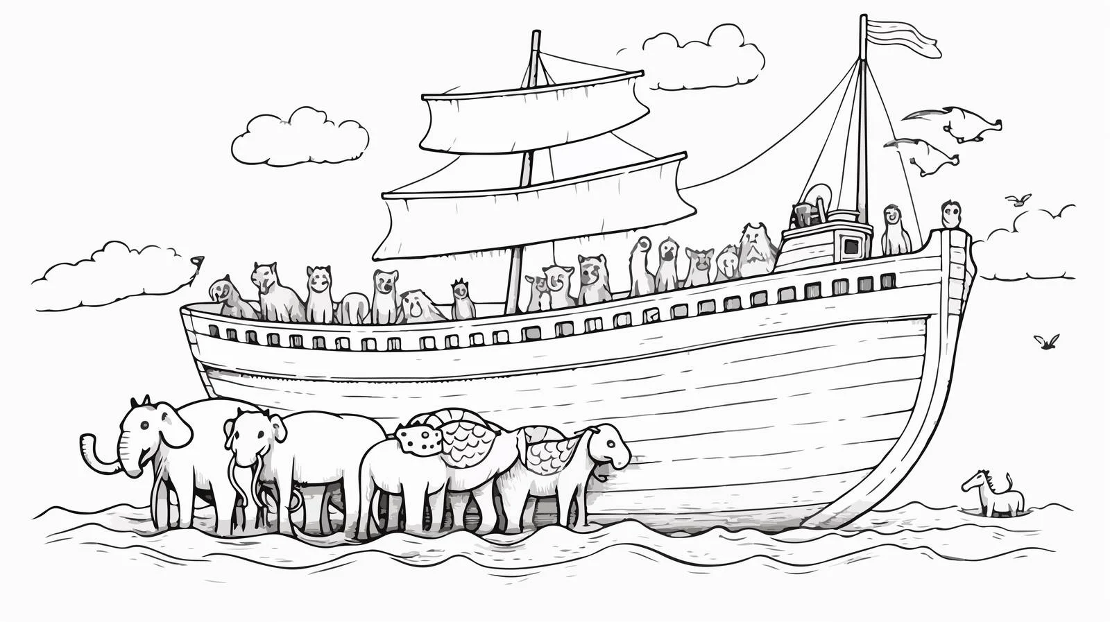 Noah's Ark Cartoon Illustration — free download from Dotvec