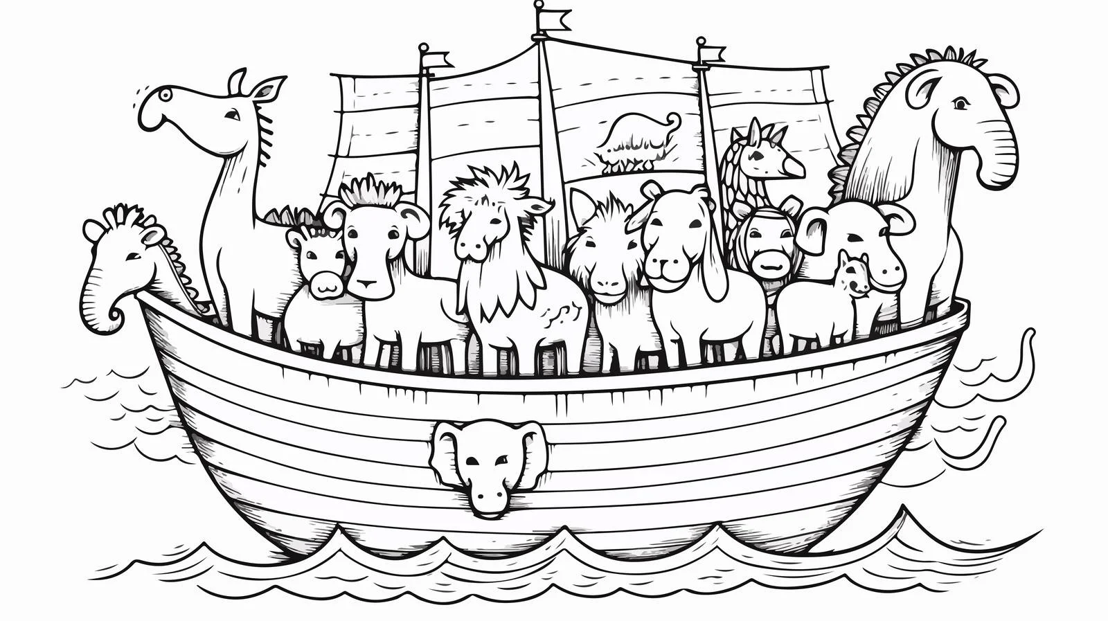 Noah's Ark Cartoon Drawing — free download from Dotvec