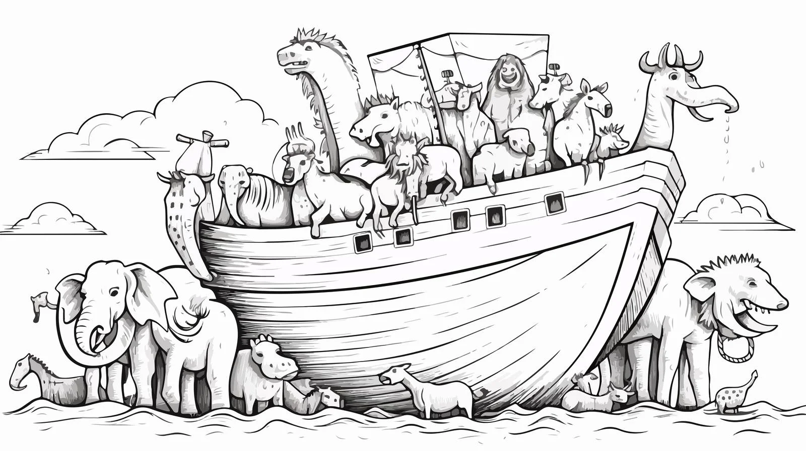 Noah's Ark Cartoon Illustration — free download from Dotvec
