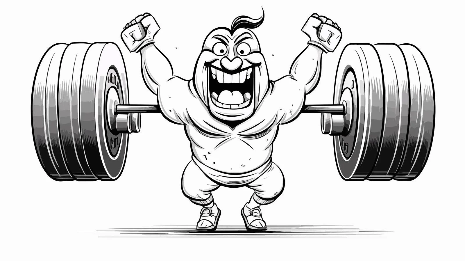 Cartoon One-Ton Weighing Illustration — free download from Dotvec