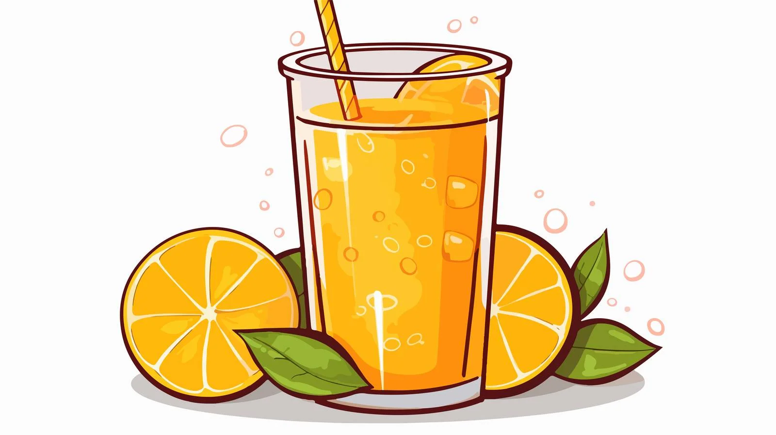 Hand-Drawn Orange Juice Cartoon Art — free download from Dotvec