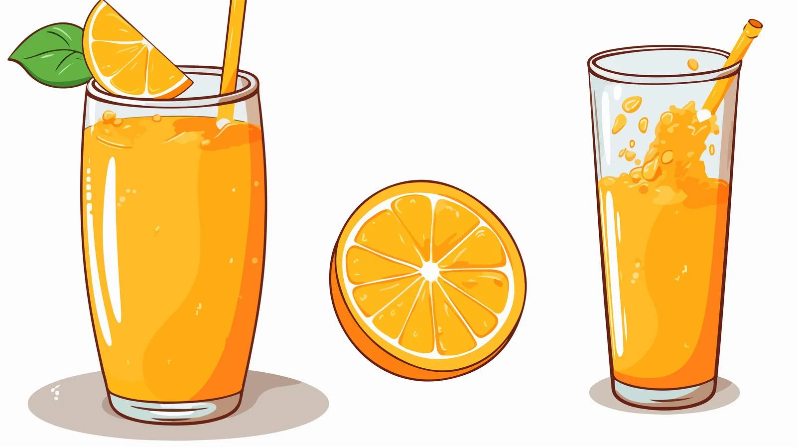 Cartoon Orange Juice Sketch — free download from Dotvec