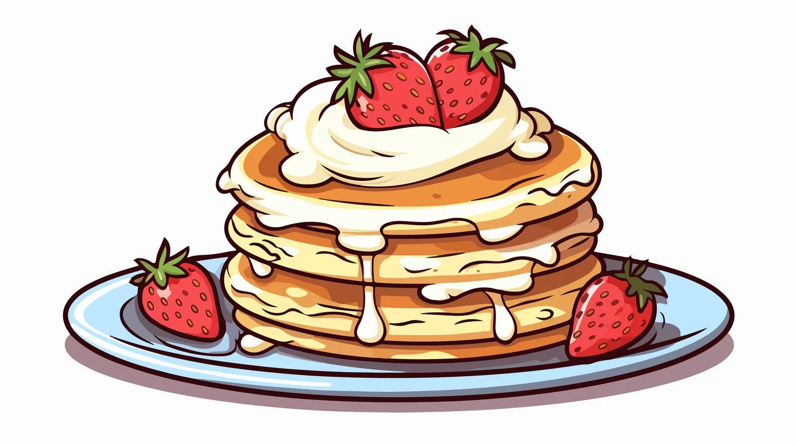 Hand-drawn Pancake Stack Cartoon Illustration — free download from Dotvec